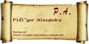 Pláger Alexandra névjegykártya
